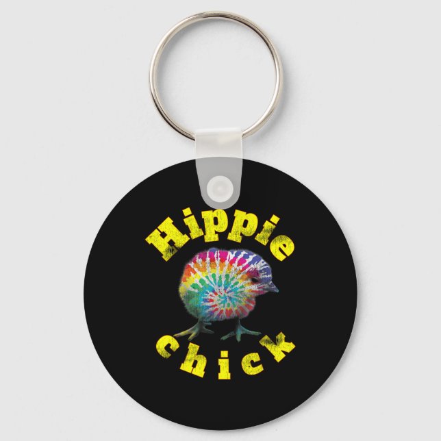 Festival Vibe Hippy Chick Tie Dye Chick Nyckelring (Framsida)