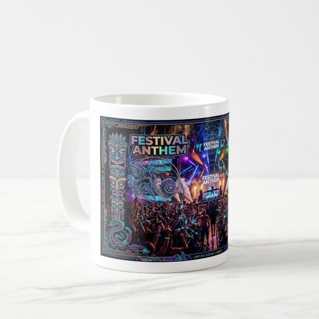 Festivalanthem EDM Rave Progressive House Kaffemugg (Framsida vänster)