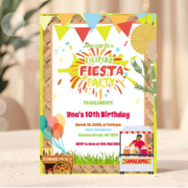 Festivalartad filippinsk fiesta födelsedag inbjudningar