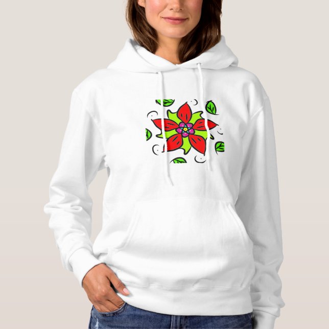 Festivalblommig hoodie t shirt (Framsida)
