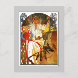 festivalen art nouveau Alfons Mucha Vår Vykort