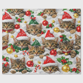 Festivaligt Kitty Världsomspännande Presentpapper 