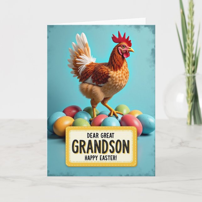 Festivalisk Fågel Och Ägg Greeting Card Kort (Framsida)