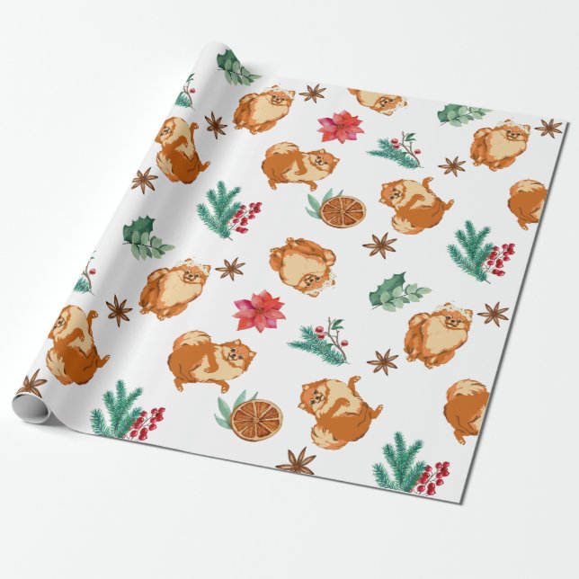Festivalisk Fluffig Hund Jul  Presentpapper (Utrullad)
