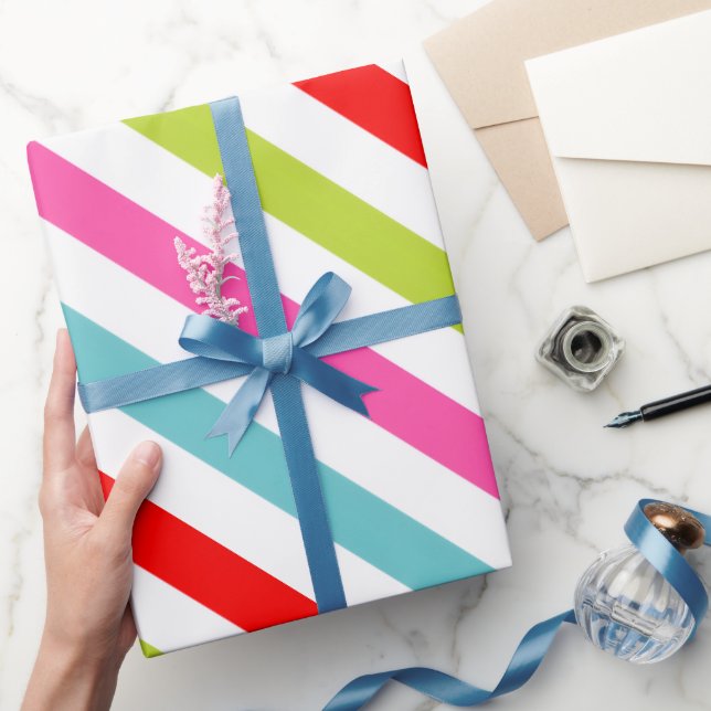 Festivalmönster – Retro Semester Ränder Presentpapper (Gifting)