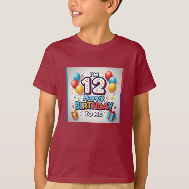 Festive 12:e Birthday Celebréys' T Shirt (Framsida)