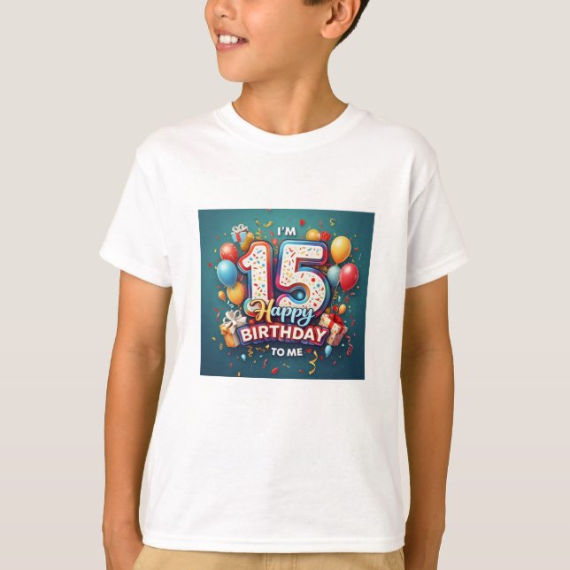 Festive 15:e födelsedagsfirandet Boys' T Shirt (Framsida)