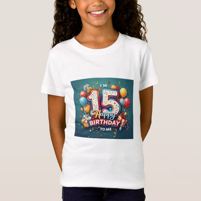 Festive 15:e födelsedagshälsflickorna t shirt (Framsida)
