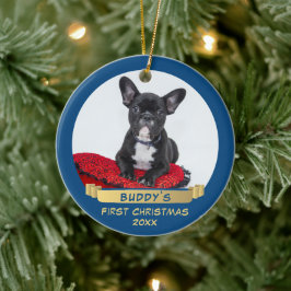 Festive 1:a Jul-menyfliksområdet Blue Puppy Pet Ph Julgransprydnad Keramik