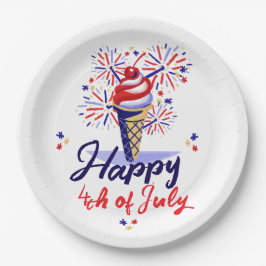 Festive 4:e juli BBQ Ice Cream Cone Fireworks