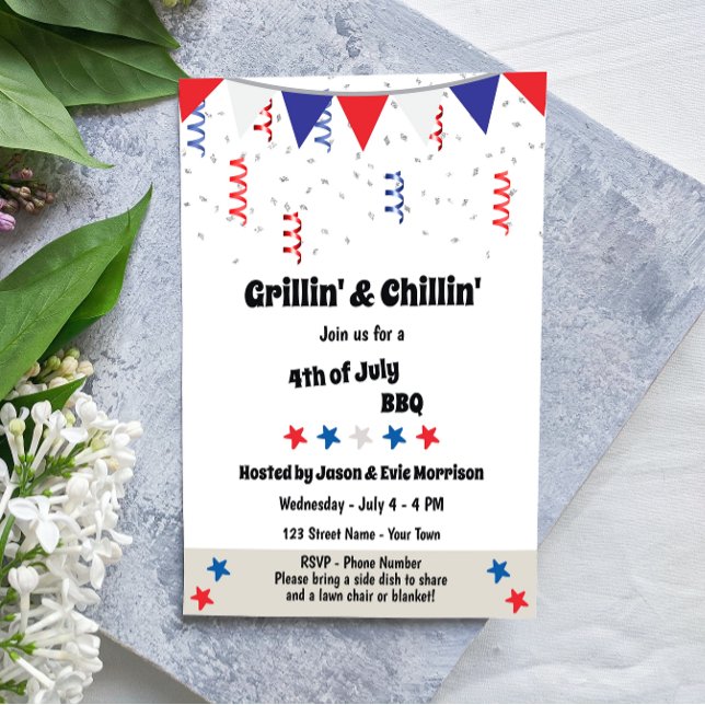 Festive 4:e juli BBQ-inbjudan Inbjudningar (Skapare uppladdad)