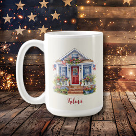Festive 4:e juli-Personligen Patriotic Kaffemugg