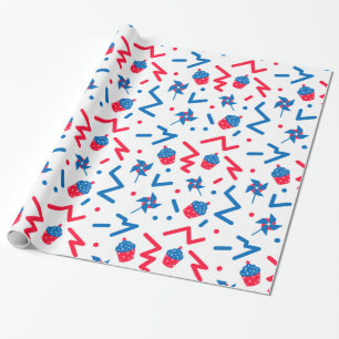 Festive 4:e juli-symbolerna mönster presentpapper
