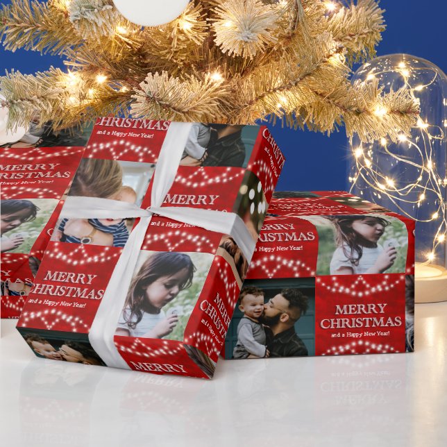 Festive 4 Photo God jul och Gott nytt år Presentpapper (Helgdagar)