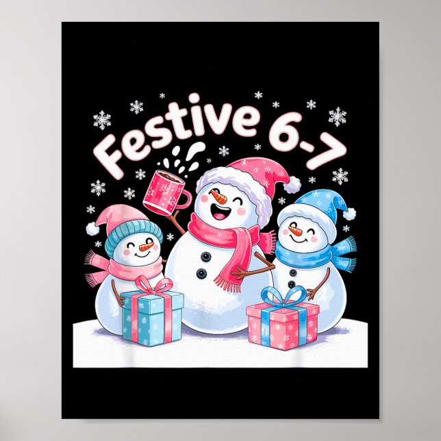 Festive 6 7 Six Seven Meme Christmas Women Men Kid Poster (Framsidan)