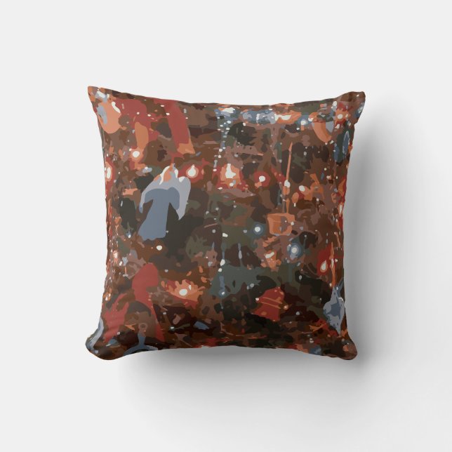 Festive Abstrakt Close Up Julgran Ljus Kudde (Framsida)