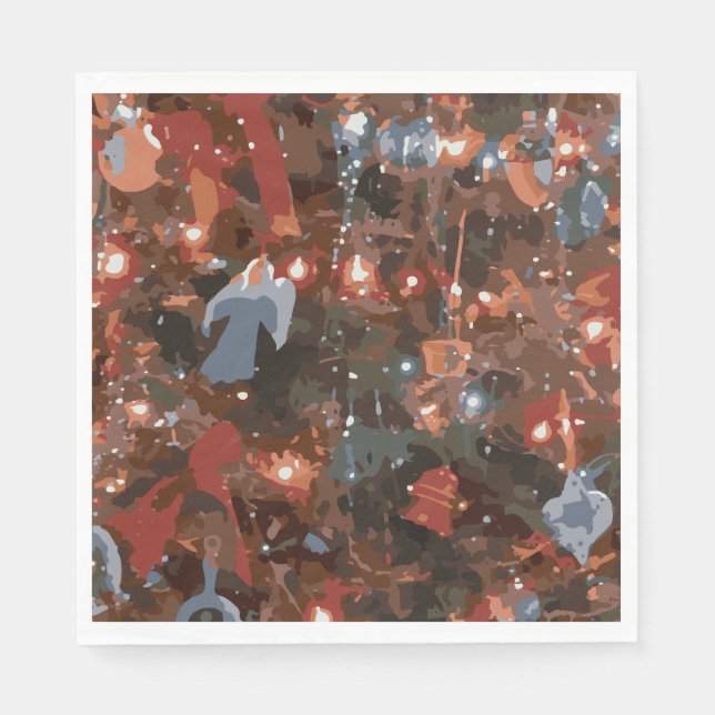 Festive Abstrakt Close Up Julgran Ljus Pappersservett (Framsidan)