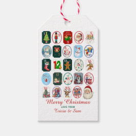 Festive Advent Calendar White Presentetikett