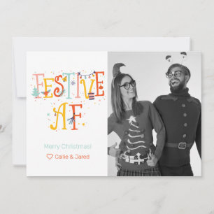 Festive AF Anpassningsbar Photo Helgdag Card Julkort