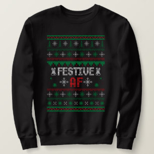 FESTIVE AF christmas ful sweater Lång Ärmad Tröja