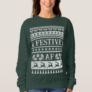 Festive AF Ugly Sweater jul Mönster T Shirt