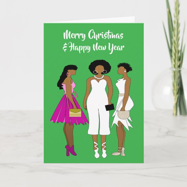 Festive African American-julkort Tack Kort (Framsida)