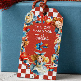 Festive Alice in ONEDERLAND 1st Birthday Tea Party Presentetikett