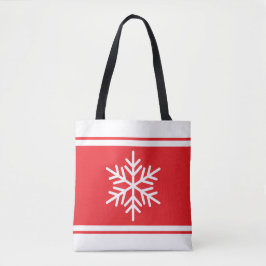 Festive Alpine Snowflake Bright Red White Rand Tygkasse