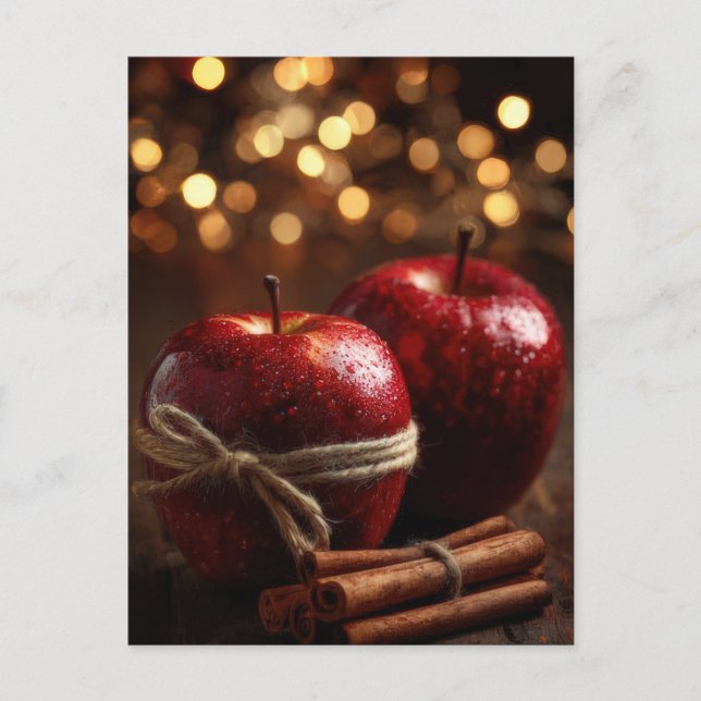 Festive and Elegant Christmas Apples  Postcard Vykort (Framsida)