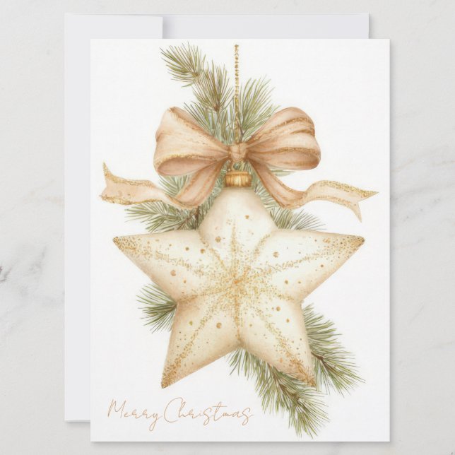 Festive and elegant Christmas Greeting Card Kort (Framsida)