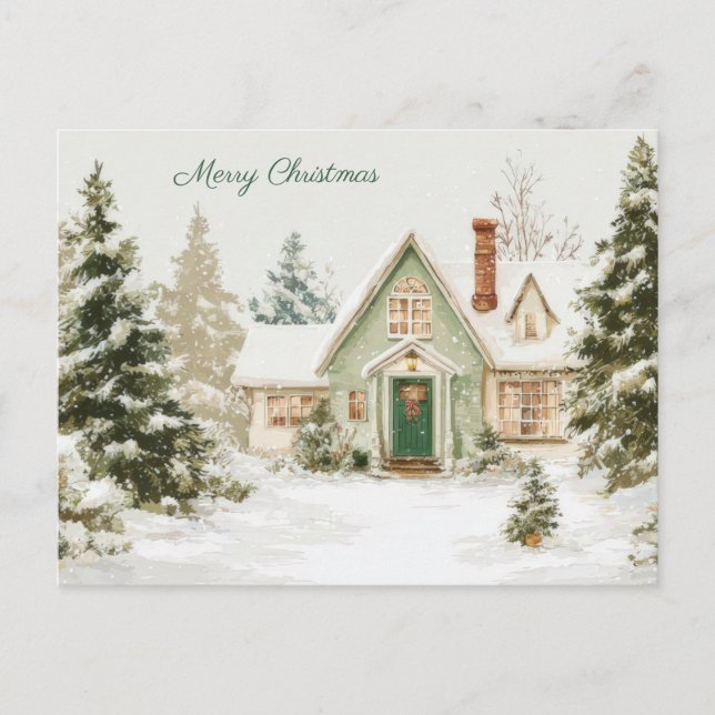 Festive and elegant Christmas Greeting Postcard Vykort (Framsida)