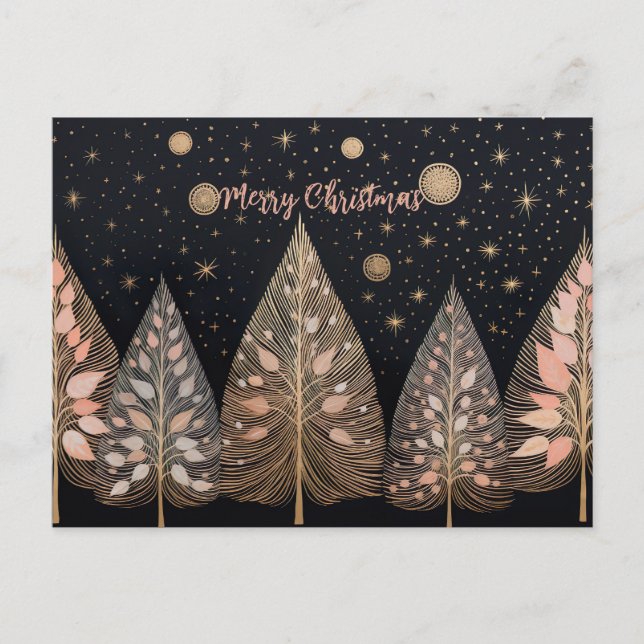 Festive and elegant Christmas Tree Greeting Card Vykort (Framsida)
