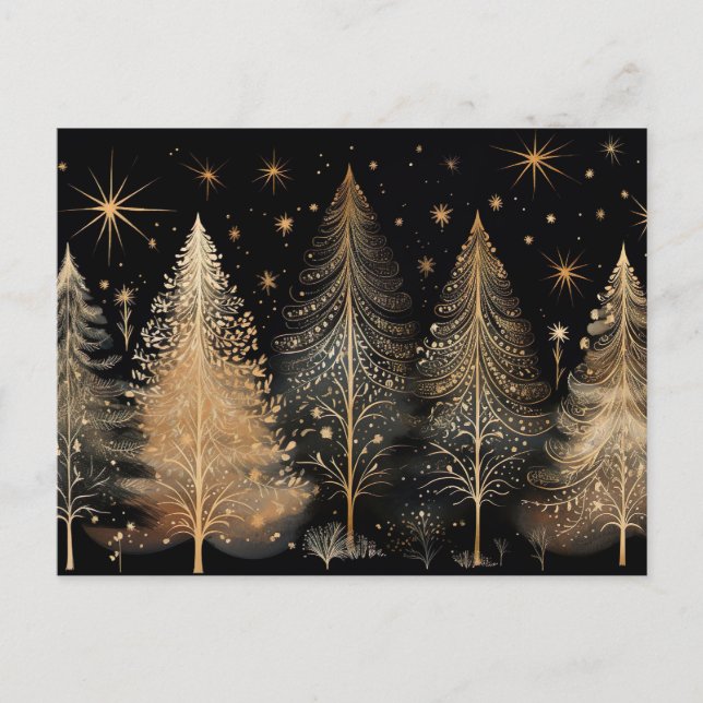 Festive and elegant Christmas Tree Greeting Card Vykort (Framsida)
