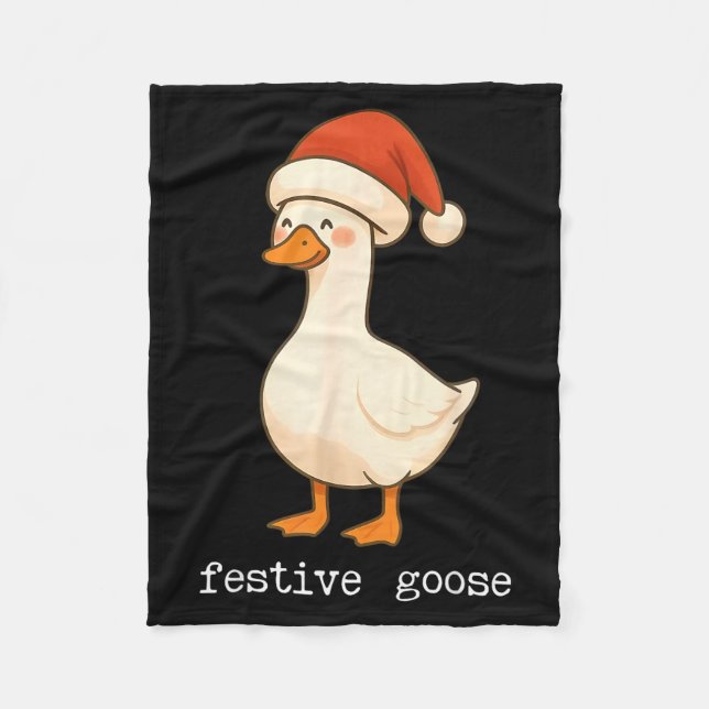 Festive And Mpy Goose Santa Hat Xmas Light Matchin Fleecefilt (Framsidan)