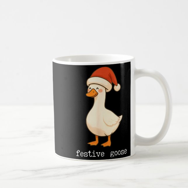 Festive And Mpy Goose Santa Hat Xmas Light Matchin Kaffemugg (Höger)