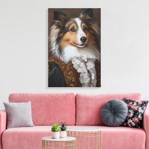 Festive and Regal Shetland Sheepdog   Sheltie Canvastryck