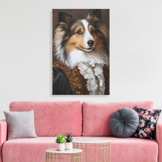 Festive and Regal Shetland Sheepdog | Sheltie Canvastryck