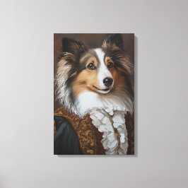Festive and Regal Shetland Sheepdog | Sheltie Canvastryck