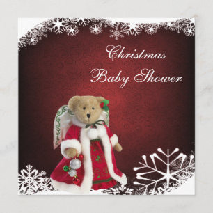 Festive Angel-Nalle - julbabyskor Inbjudningar