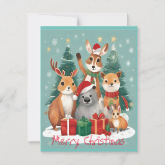 Festive Animal Friends God jul Inbjudningar
