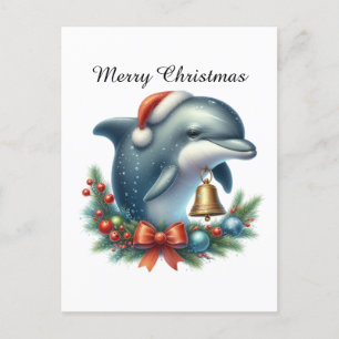 Festive anpassade delphin God jul Helg Vykort