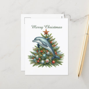 Festive anpassade delphin helg vykort