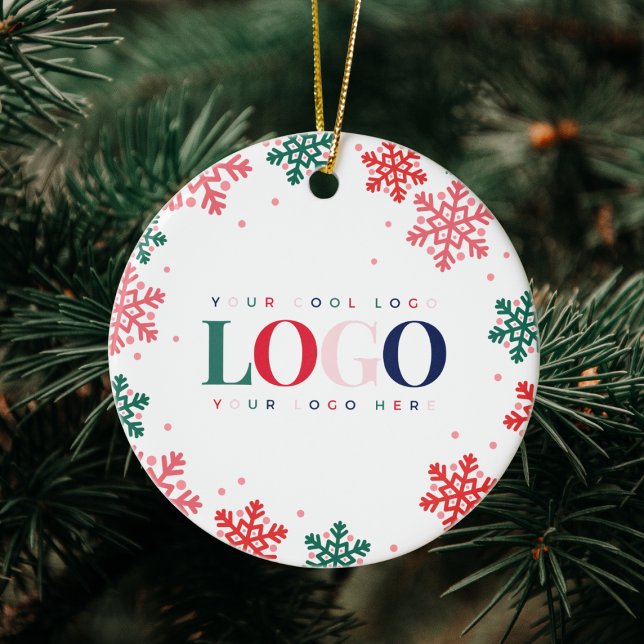 Festive Anpassningsbar Company Business Logotyp ju Julgransprydnad Keramik (Skapare uppladdad)