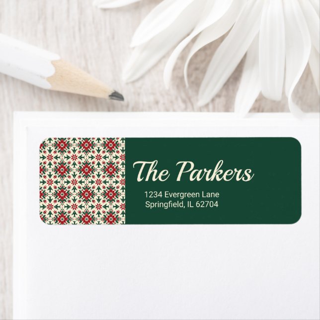 Festive Anpassningsbar Family Namn Returadress Returadress Etikett (Insitu)