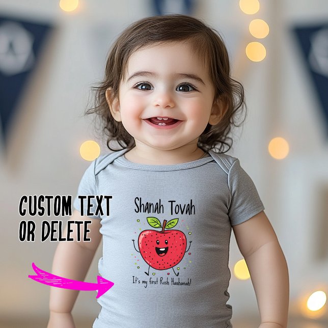 🍎 Festive Apple Joy med anpassningsbar text T Shirt (🍎 Festive Apple Joy with custom text Baby Bodysuit)