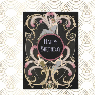 Festive Art Deco Birthday Kort