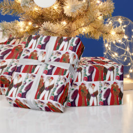 Festive Art deco retro vintage jul dam Presentpapper