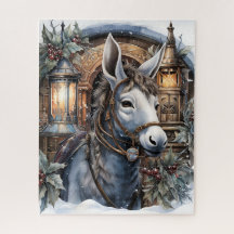 Festive Assions: Helgdag Donkey Jigszle Puzzle