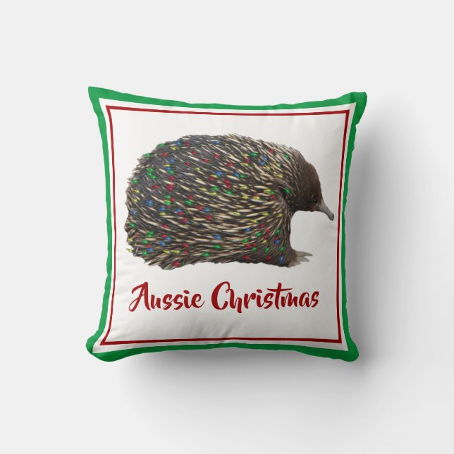 Festive Australia Echidna bar Ljus jul Kudde (Framsida)