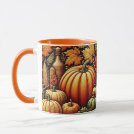 Festive Autumn Season Harvest Pumpkins Coffee Mugg